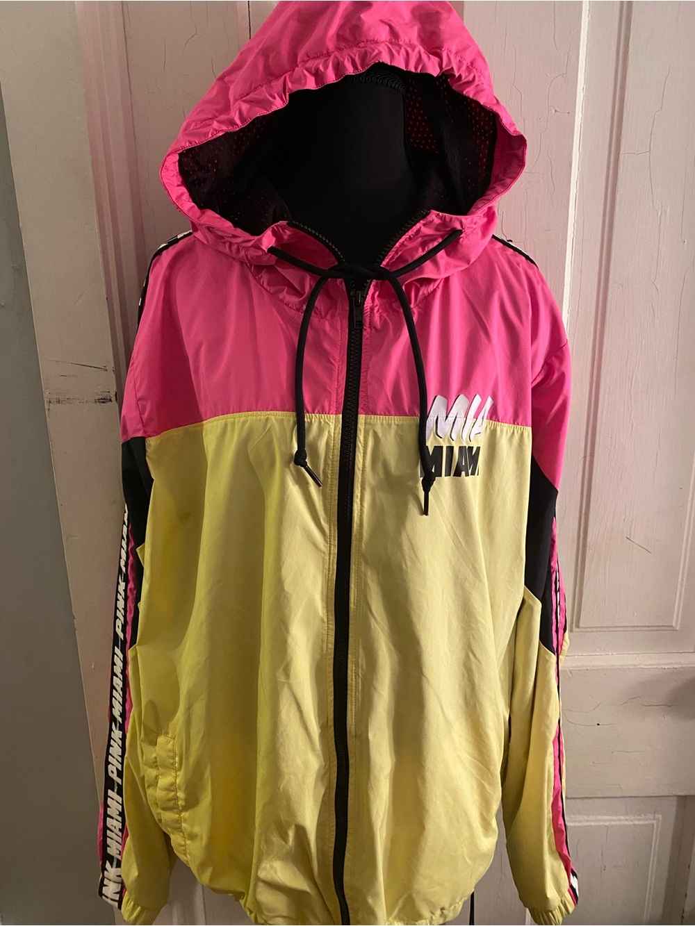 PINK Victoria's Secret Hot Yellow and Pink Jacket